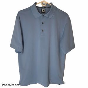 Mens Footjoy Polo Golf Shirt Medium Light Blue